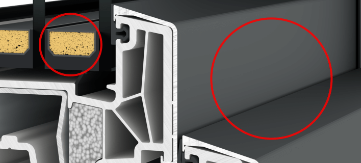 Teplá hrana a hliníkový design Teplá hrana a hliníkový design